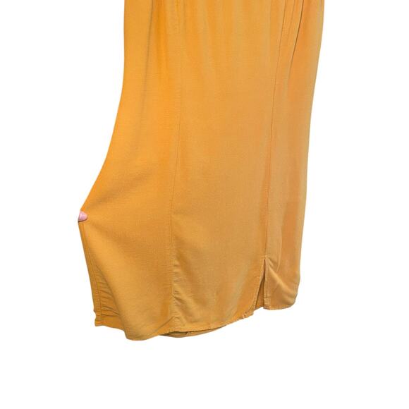 Reformation Women 8 Noha Tiegan Dress Mustard Yellow Mini Dress Side Slit - Picture 5 of 13